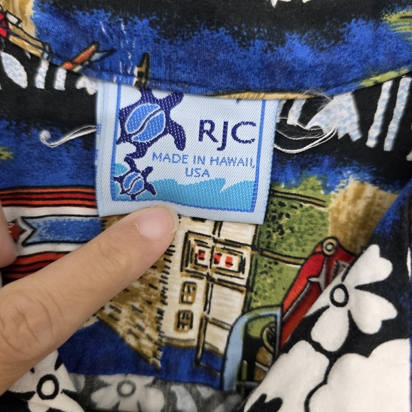 Blue and White Casual Button Down Shirt with Floral Design Boy Size 14 - Picture 2 of 10